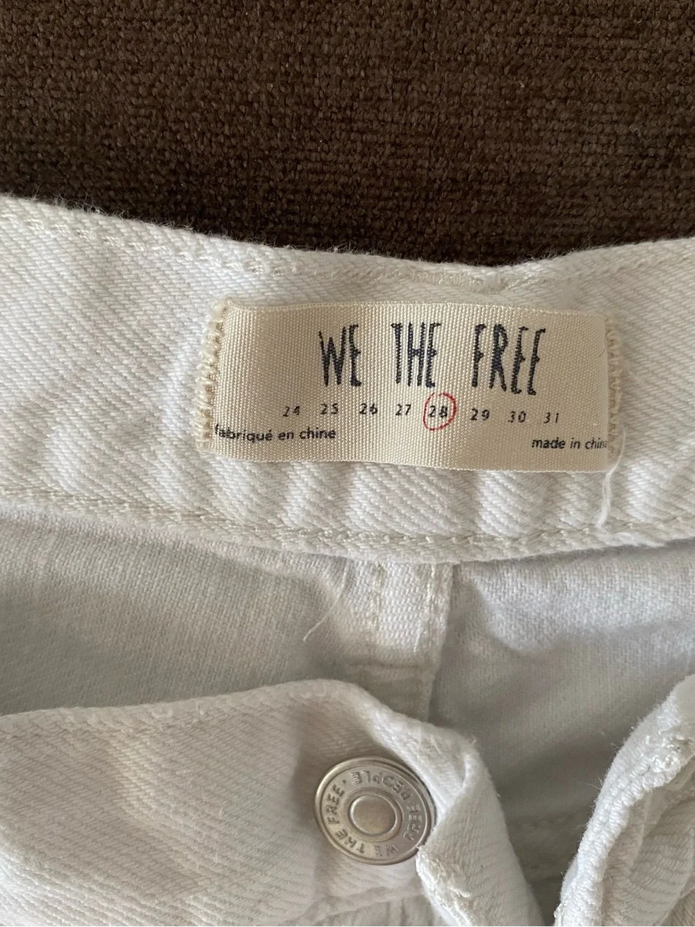 We The Free- Loving Good Vibrations White Frayed High-Rise Denim Shorts